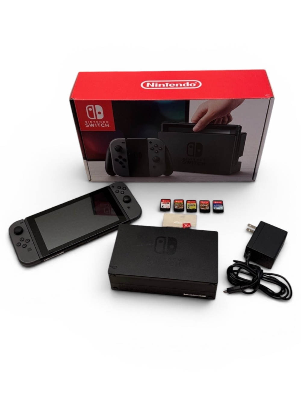 Nintendo Switch in box 5 Games Mario Zelda Minecraft Bundle
